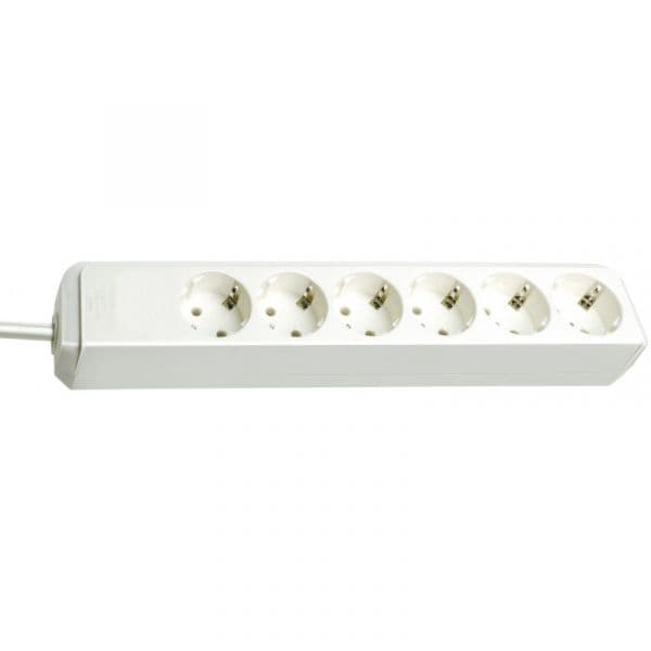 Brennenstuhl Base de Tomas Multiplas Eco-line Blanca Medidas 3 Tomas e 3 M de Cable