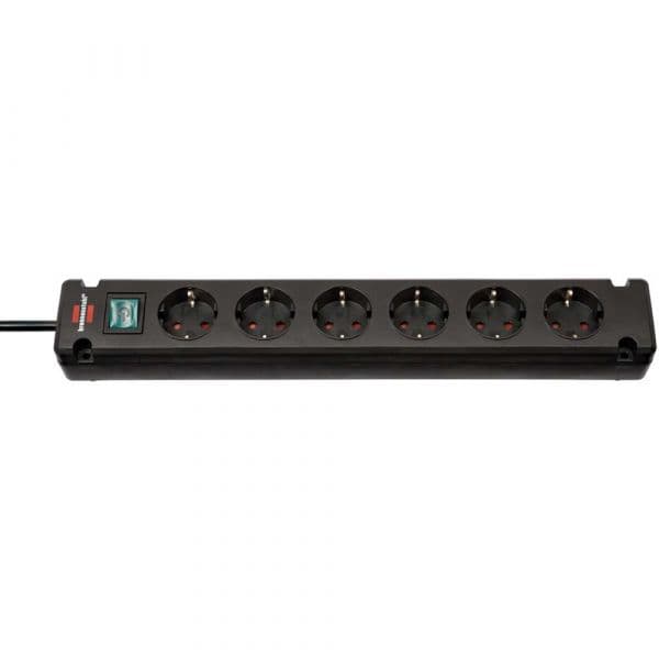Brennenstuhl Base de Tomas Multiplas Bremounta Negra Apta para Montaje Fijo Número de Tomas 6
