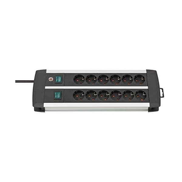 Brennenstuhl Base de Tomas Multiplas Premium-alu-line Technics com 2 e 3 Interruptores Número de Tomas 12