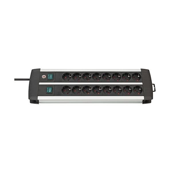 Brennenstuhl Base de Tomas Multiplas Premium-alu-line Technics com 2 e 3 Interruptores Número de Tomas 16