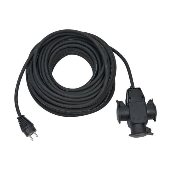 Brennenstuhl Extensão Eléctrico IP44 H07RN-F 3G1,5 com Cabezal de Goma de 3 Tomas para Industria e Obras Longitude Cabo (m) 25