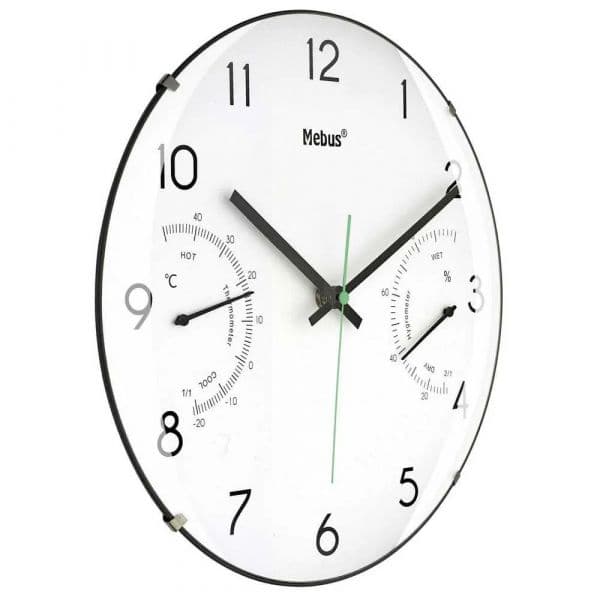 Mebus Relógio de Parede 16106 30 cm Branco