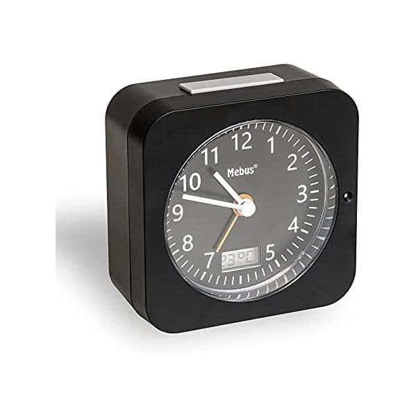 Mebus Despertador 25609 Rádio Analógico Preto