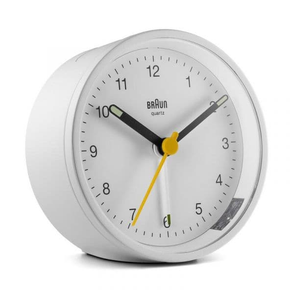 Braun Relógio Despertador BC 12 W 75mm Branco