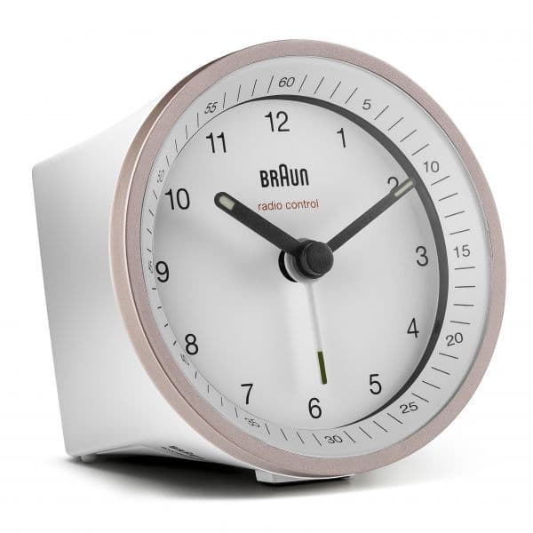 Braun Despertador Analógico BC07 PW-DCF Rosa e Branco