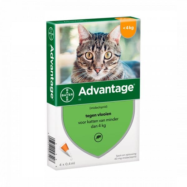 Bayer Advantage 40 Gato menos 4Kg 4 Pipetas