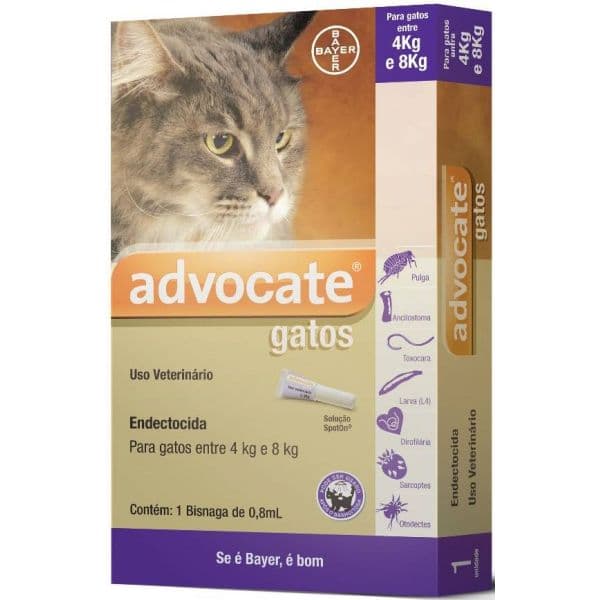 Bayer Advocate Gato 80 4-8kg 3 Pipetas