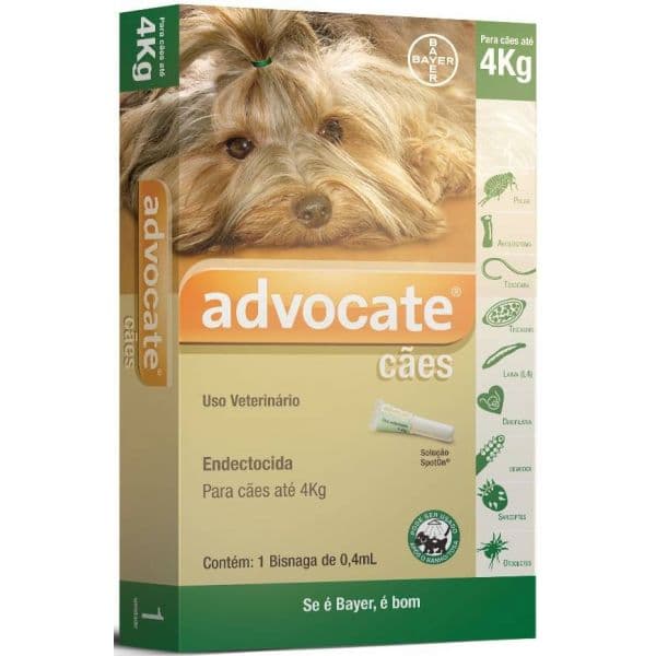 Bayer Advocate Cão 40 menos 4Kg 3 Pipetas