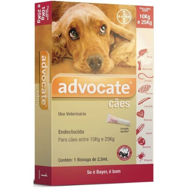 Bayer Advocate Cão 250 10-25Kg 3 Pipetas