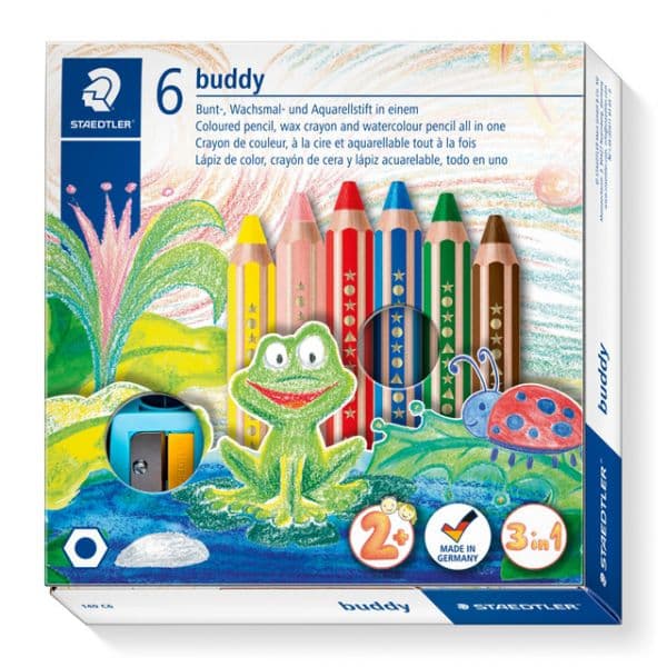 Staedtler 6 Lápis de Cor Buddy 3 em 1