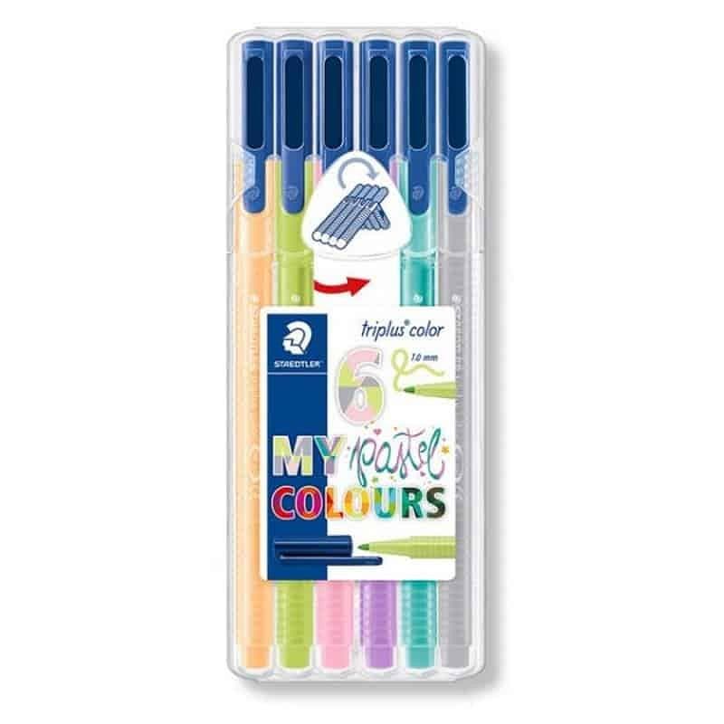 Staedtler 6 Marcadores Triplus Pastel Sortido