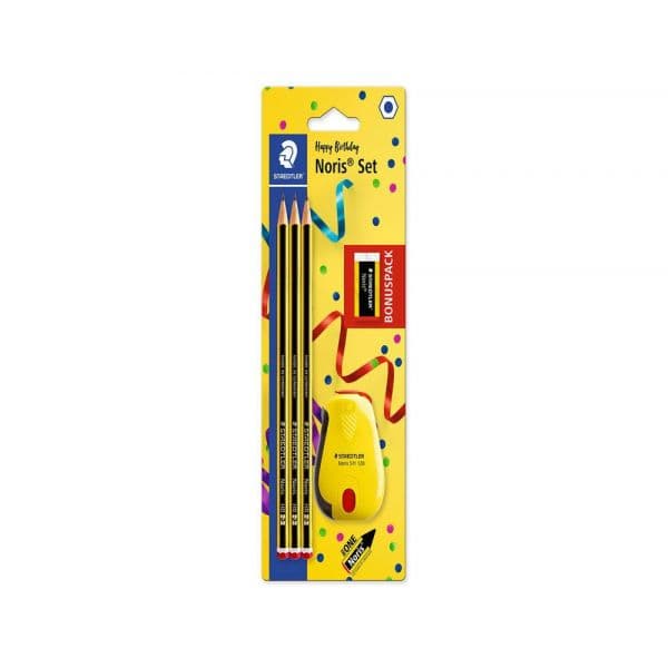 Staedtler Conjunto 3 2HB Noris + Afia com Deposito + Borracha 2HB