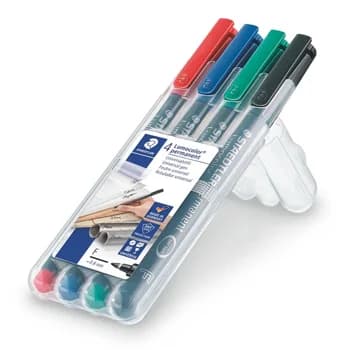 Staedtler Estojo 4 Marcadores Permanentes Lumocolor F 0.6mm - 318WP4