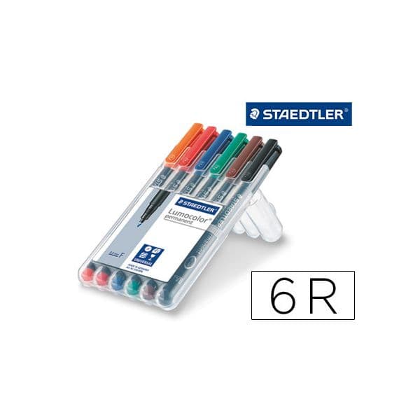 Staedtler 6 un. Marcadores Lumocolor F 0.6mm - 318 WP6