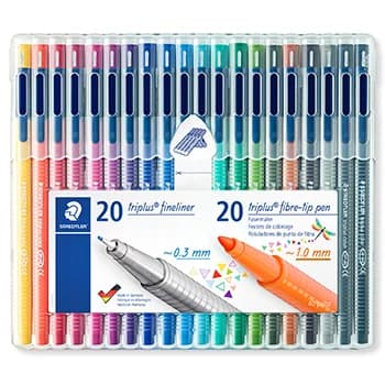 Staedtler Marcador Staedtler 20 Triplus Fineliner + 20 Triplus Fibre-tip Pen - ST34SB40