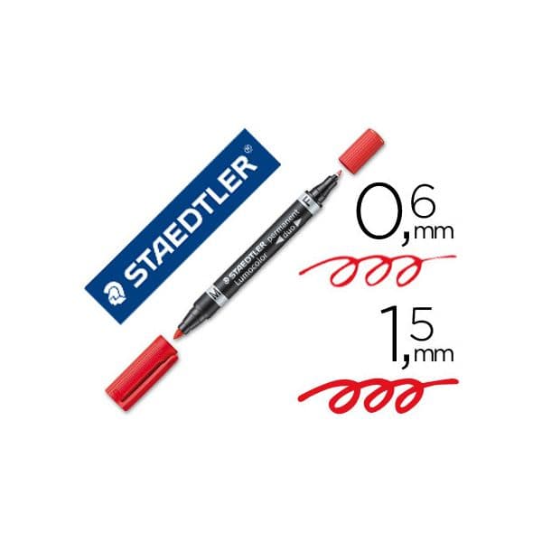 Staedtler 10 un. Marcadores Permanentes Lumocolor Duo 348 Vermelho - 3482