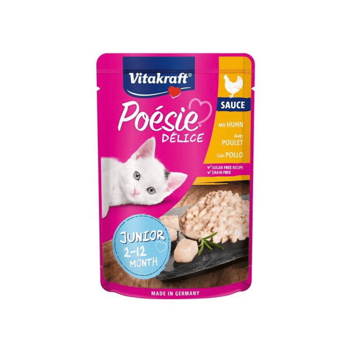 Ração Húmida Vitakraft Poésie Junior Pouch de Carne de Frango 85g