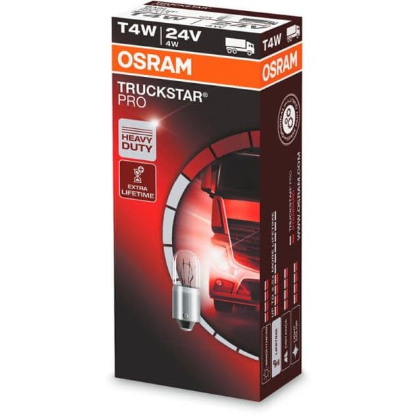 Osram Kit 10 Lâmpadas T4W 24V/4W Truckstar® Pro