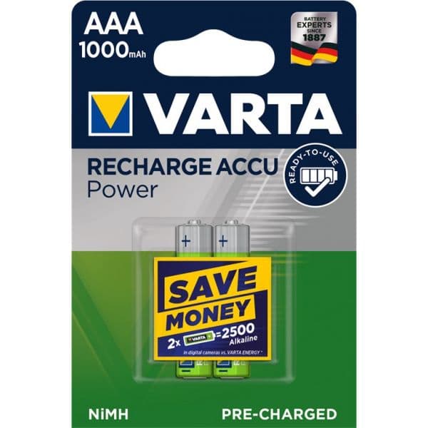 Varta Pilha Recarregável AAA NiMH 1000mAh Micro 4 Un.