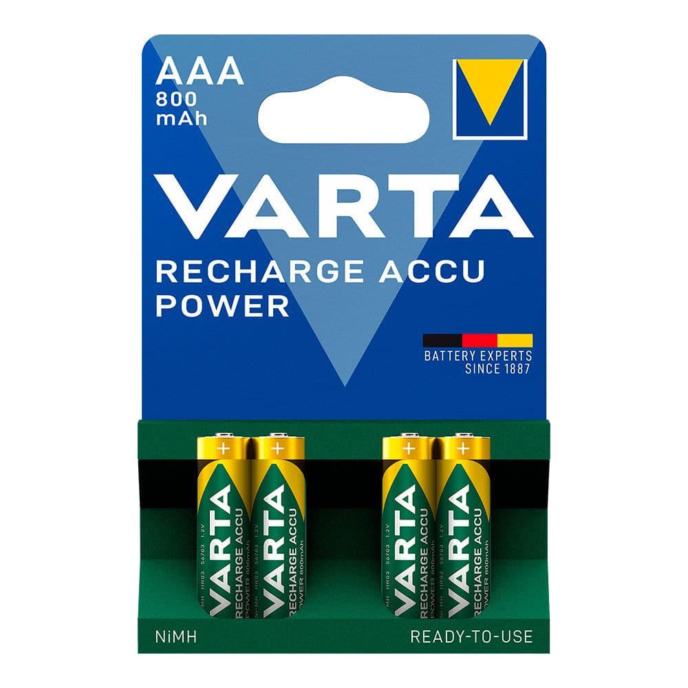 Varta Pilha Recarregável AAA Ready2Use 800mAH Micro 4Un.