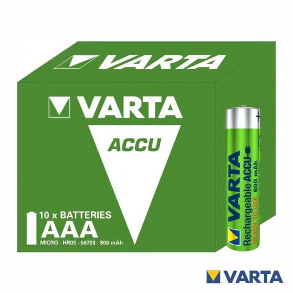 Varta Pilha Recarregável AAA Ready2Use 800mA Pack 10 unidades
