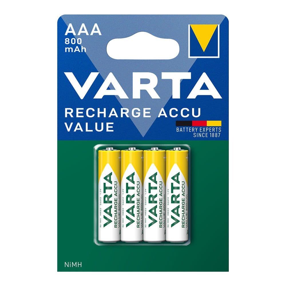 Varta Pilhas Recarregáveis HR03 AAA 800mAh 1.2v 4 Un.