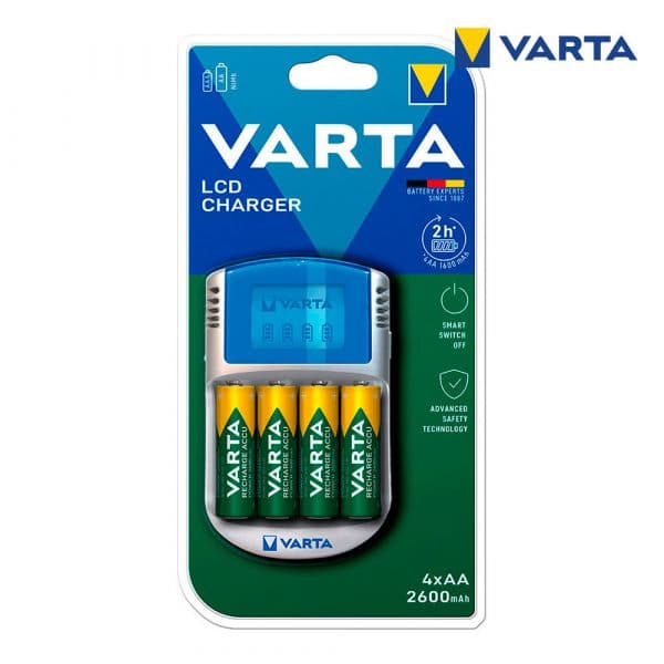 Varta Carregador LCD 12V USB + 4 Accu 2500 mAh Mignon AA 57070201451 - 57070201451