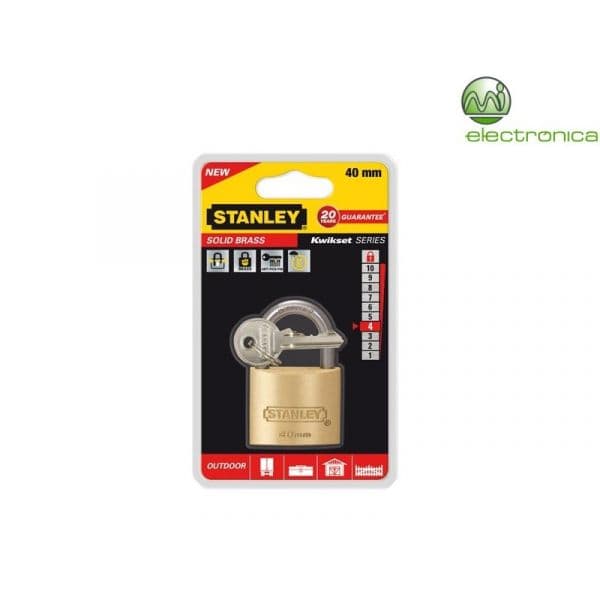 Stanley Cadeado com Chave Solid Brass 40 mm Dourado - S742-031
