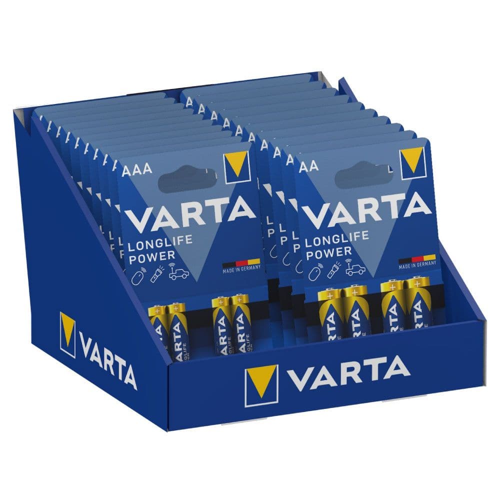 EXPOSITOR DE CARTÃO DE MESA DE PILHAS VARTA ´´LONG LIFE´´ 10 BL