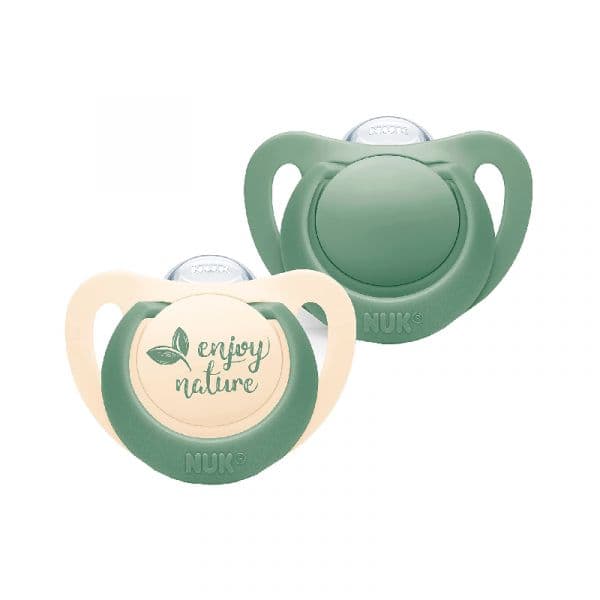 Nuk For Nature Chupetas Silicone Verde 18-36 Meses 2 Unidades