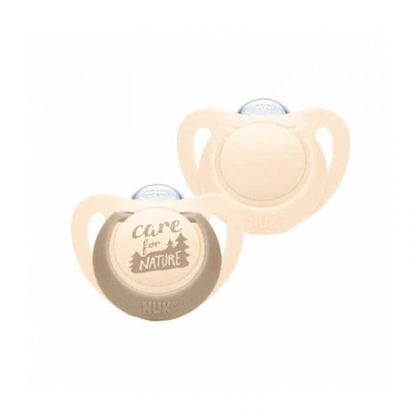 Nuk for Nature 2 Chupetas de Silicone 18-36 Meses Bege