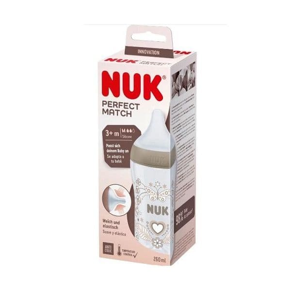 Nuk Biberão Perfect Match Heart Tamanho M (+3 meses) 260ml