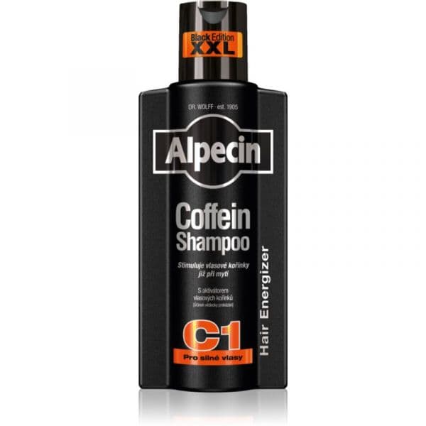Alpecin Coffein Shampoo C1 Black Edition Shampoo de Cafeína para Estimular Crescimento de Cabelo 375 ml