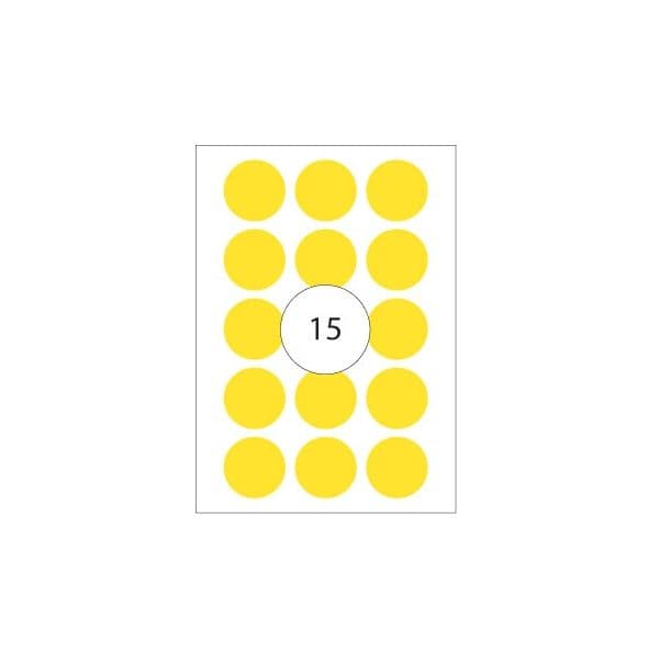 Herma Etiquetas Adesivas Permanentes Redondas 32mm 32 Fls Amarelo - 2271