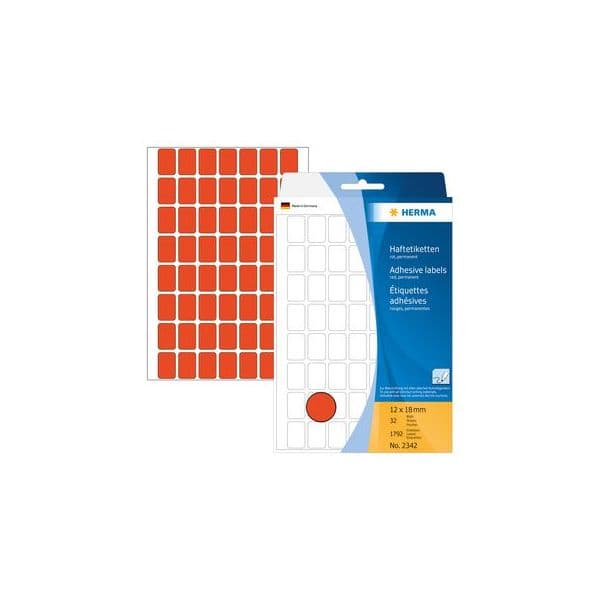 Herma Etiquetas 12x18mm Vermelho - 2342