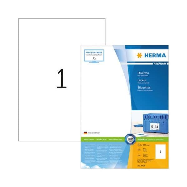 Herma 100 Fls 100 Etiquetas A4 210x297mm