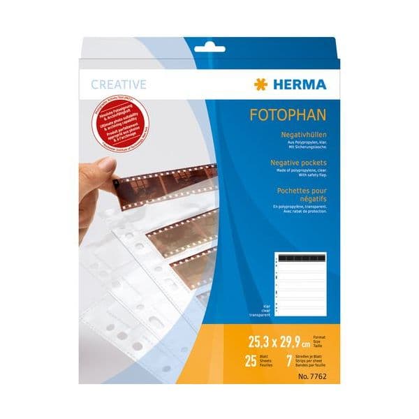 Herma Capas para Negativos (7x6 Negativos) Transparente x25