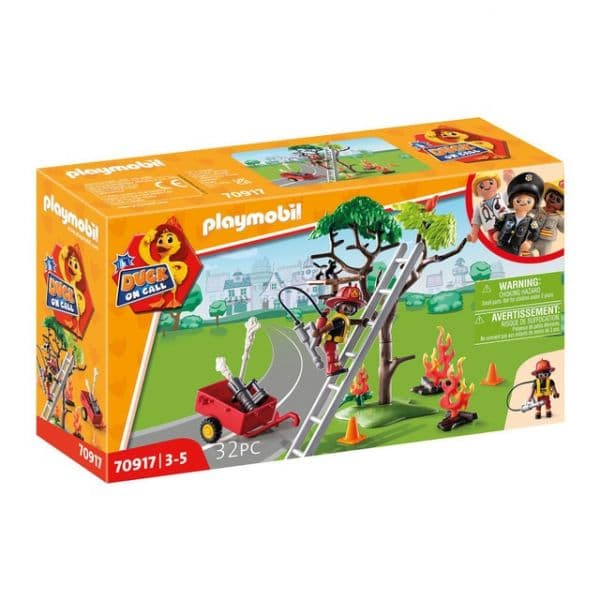 Playmobil Duck On Call Ação Resgate dos Bombeiros. Resgate ao gato! - 70917