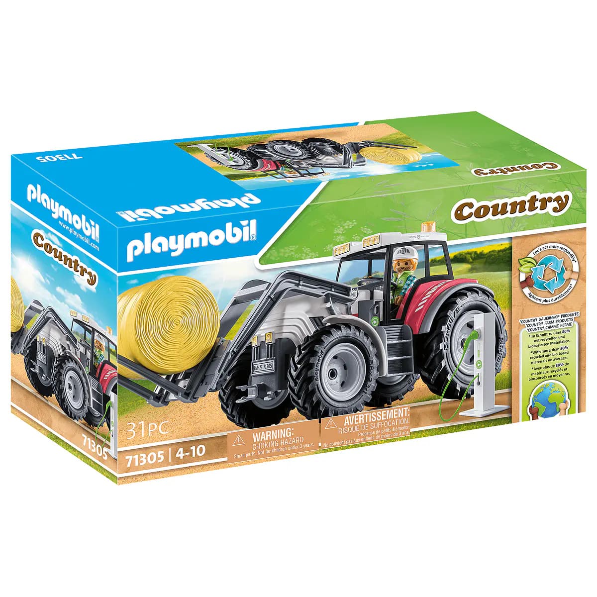 Playmobil Country Trator Grande com Acessórios - 71305