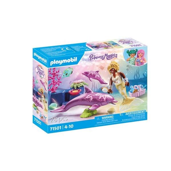 Playmobil Princess Magic Sereia com Golfinhos - 71501