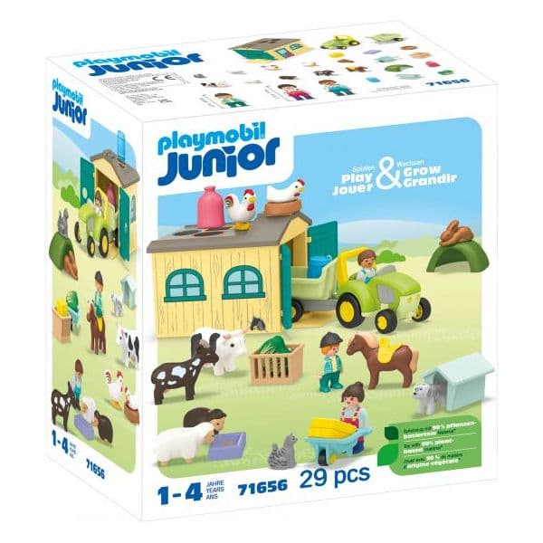 Playmobil Junior Aventura na Quinta com Trator, Reboque e Amigos - 71656