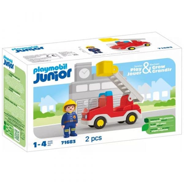 Playmobil Junior Veículo Escada Incêndio - 71683