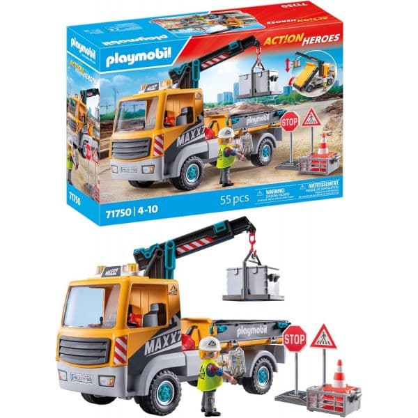 Playmobil Action Heroes Camião de Construção com Grua - 71750