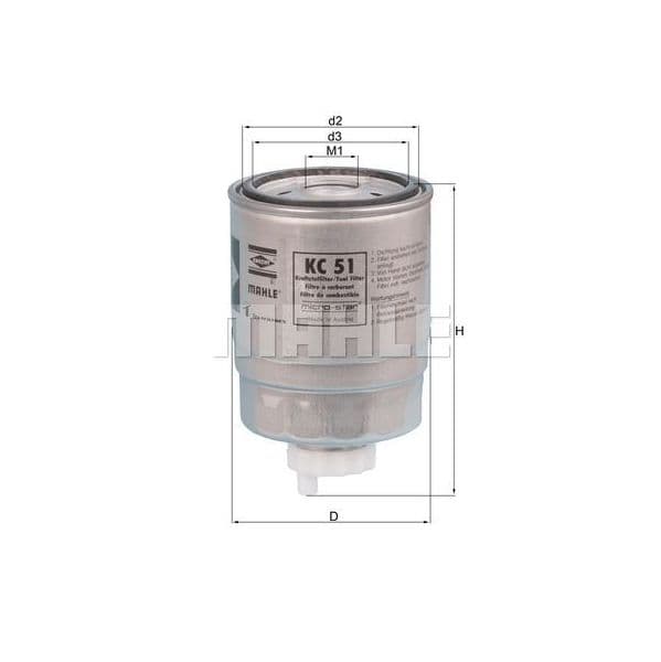 Mahle Filters Filtro de Combustível - KC51