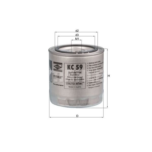 Mahle Filters Filtro de Combustível - KC59
