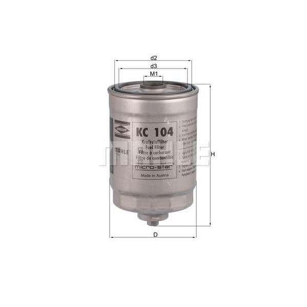 Mahle Filters Filtro de Combustível - KC104