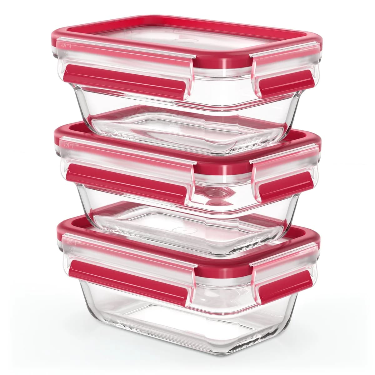 Emsa Conjunto de 3 Recipientes Herméticos Clip & Close Glass
