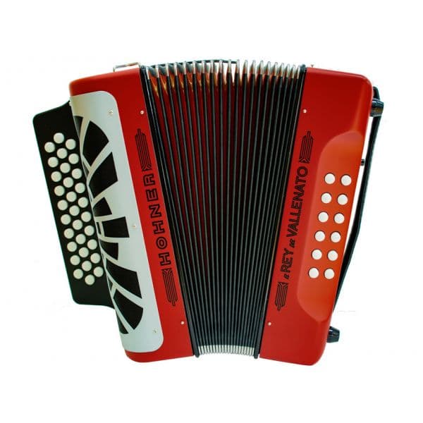 Hohner Concertina Rey Vallenato GCF Red Silver Grill