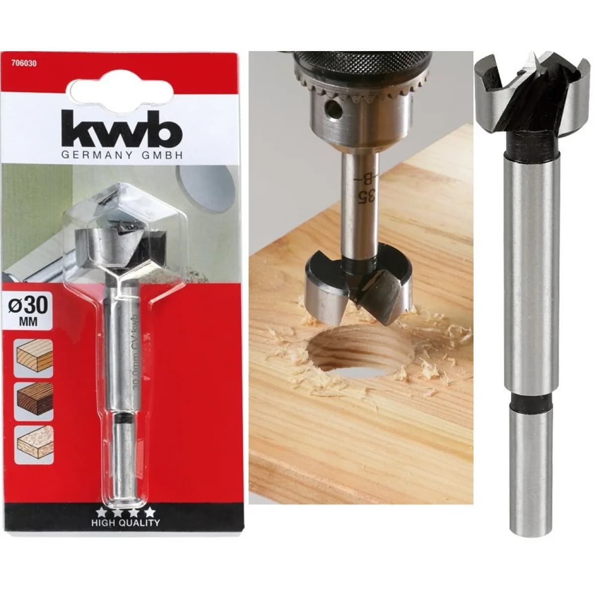 FRESA 30mm P/DOBRADIÇA COPO REF 706030 KWB - 49706030 - Ferramentaspro.pt