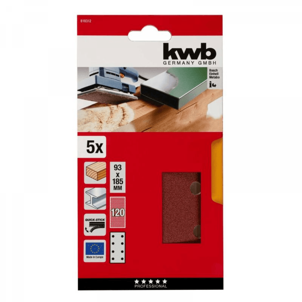 Kwb Lixas Retangulares 93x185 GR120 - 49818312